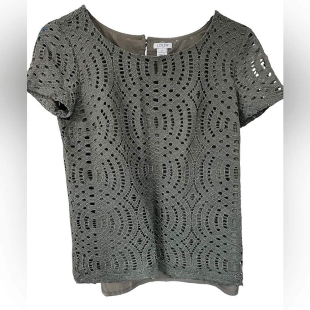 J.Crew Olive Green Lace Women Top